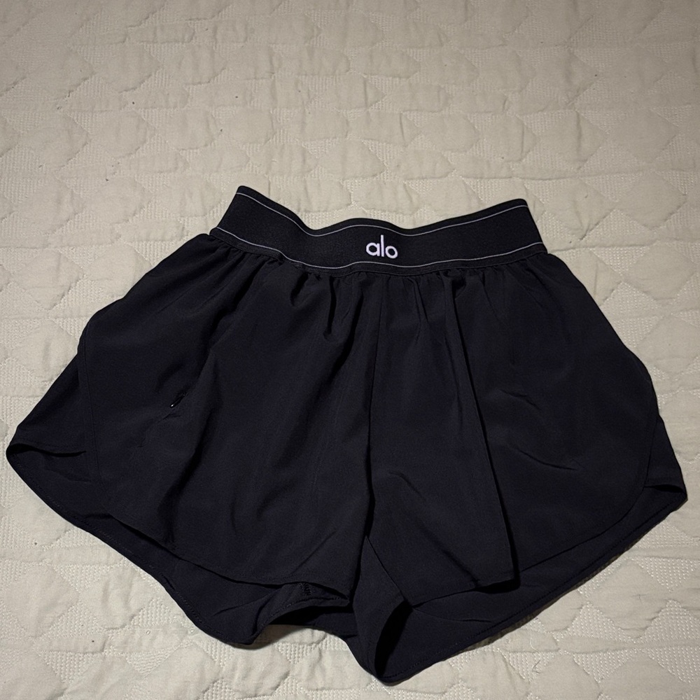 Alo Black Athletic Shorts (Lined)